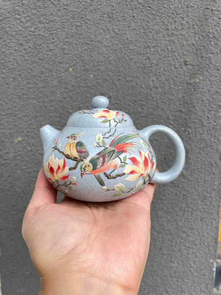 Purple clay teapot-Sea blue mud 7.4
