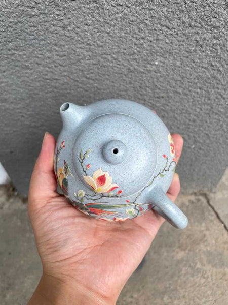 Purple clay teapot-Sea blue mud 7.4