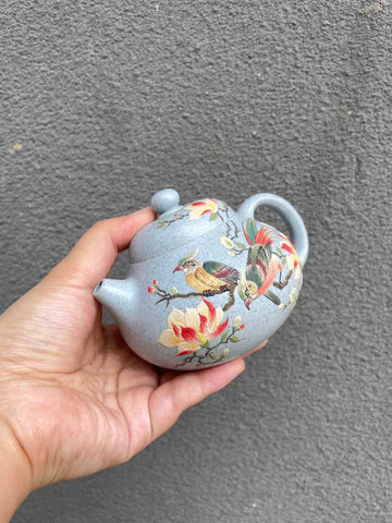 Purple clay teapot-Sea blue mud 7.4