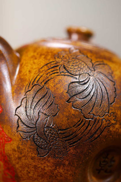 Purple clay teapot 7.7