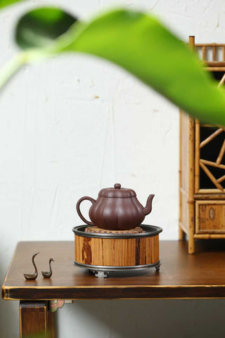 Purple clay teapot-pear shape 7.7