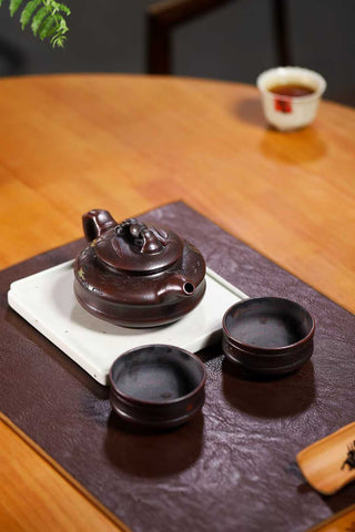 Purple clay teapot-Good luck is coming 7.7