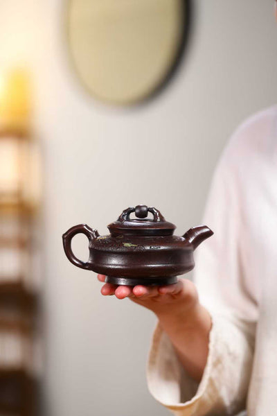 Purple clay teapot-Good luck is coming 7.7